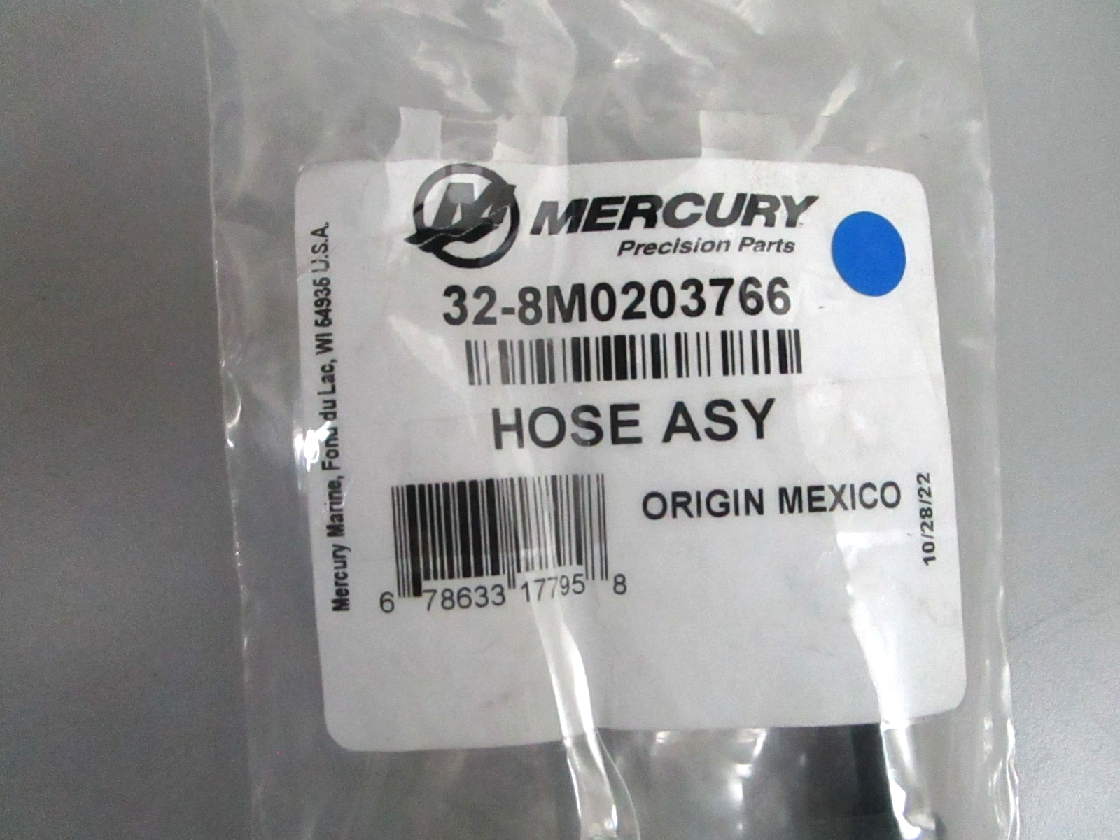 *NEW OEM* 0810 Mercury Quicksilver Hose Assembly 32-8M0203766