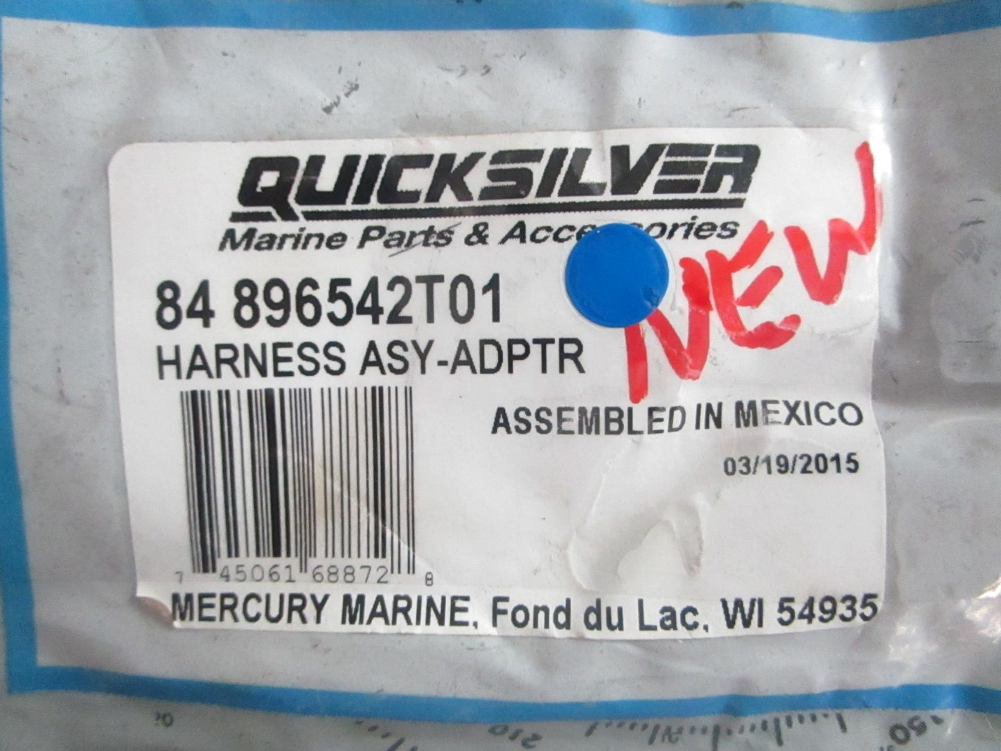 NEW OEM 84-896542T01 Mercury Quicksilver Adapter Harness Assy 0820