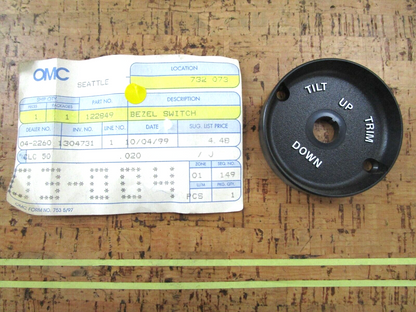 *NEW OEM* 0750 OMC Johnson Evinrude BEZEL SWITCH 122849 0122849