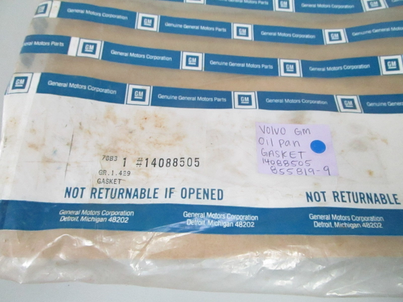 *NEW OEM* 0720 Volvo Penta GM Oil Pan Gasket 14088505 855819-9