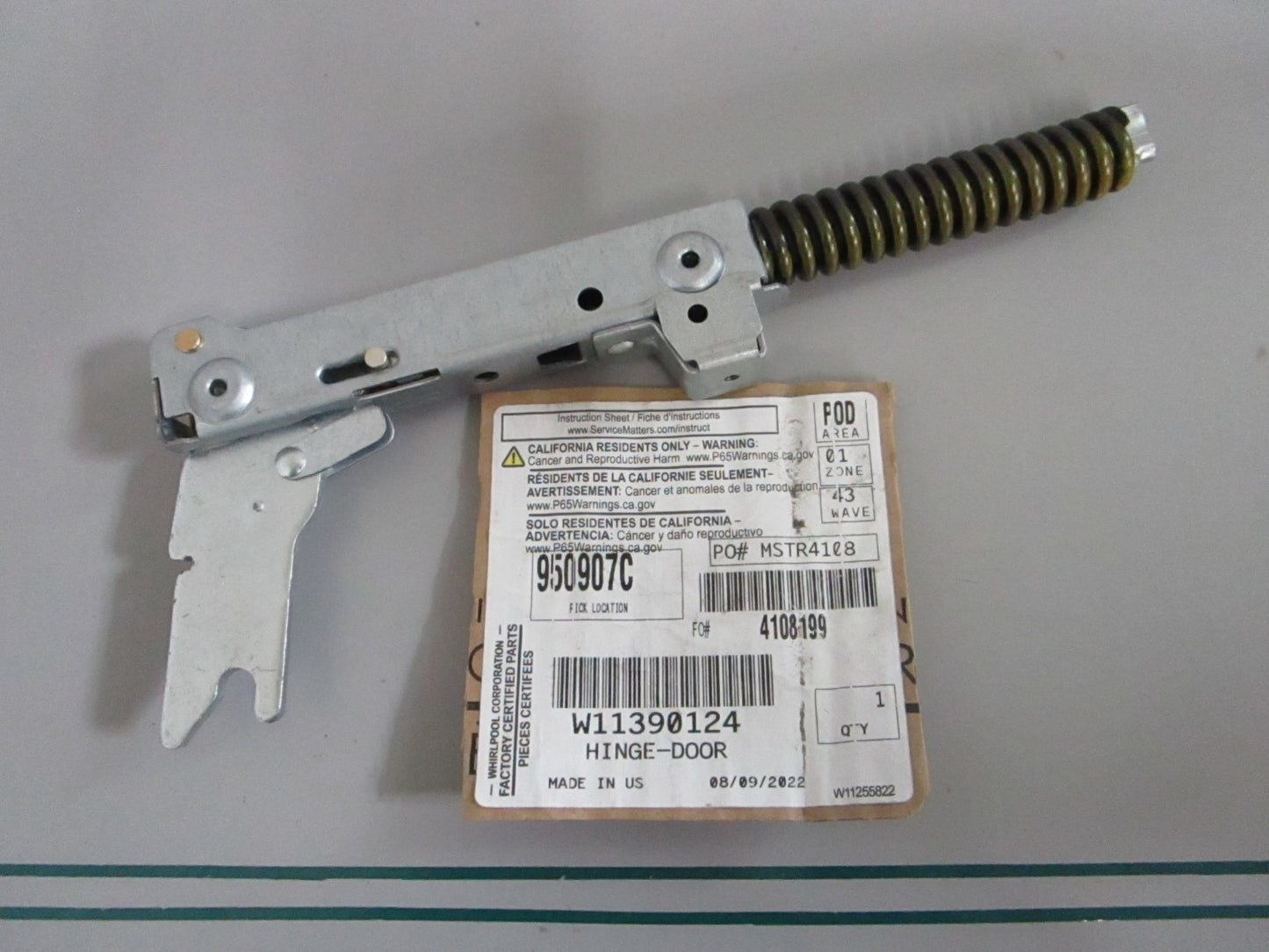 Whirlpool NEW OEM Oven Door Hinge W11390124 NOS Genuine Factory Part 0820