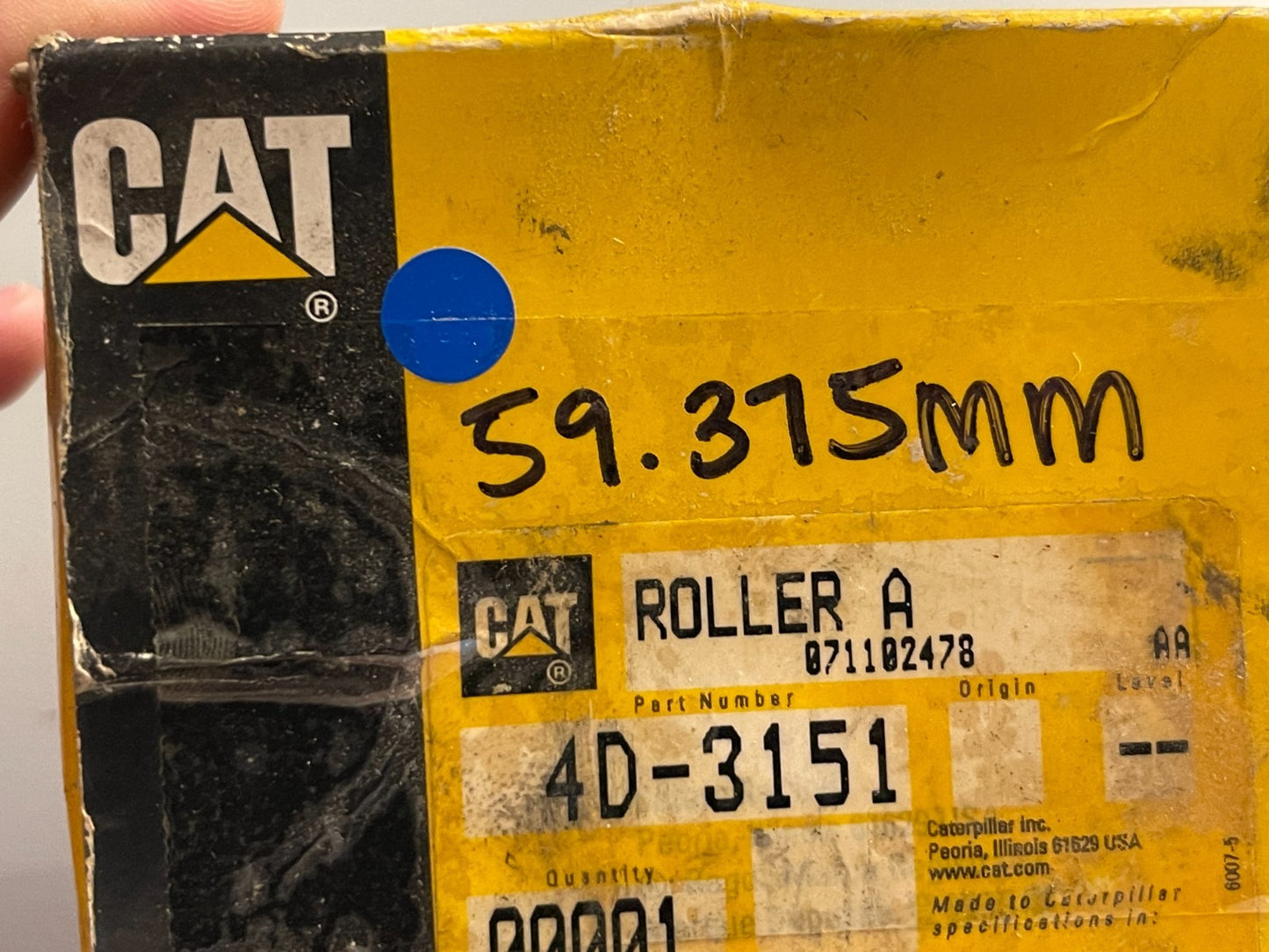NEW OEM 4D-3151 CAT Caterpillar 59.375MM Roller Assembly 0720