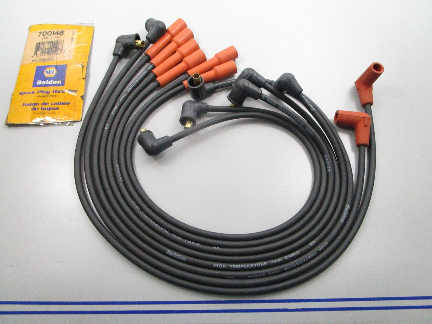 NEW 700148 NAPA 7mm 8 Cylinder Spark Plug Wire Set 0810