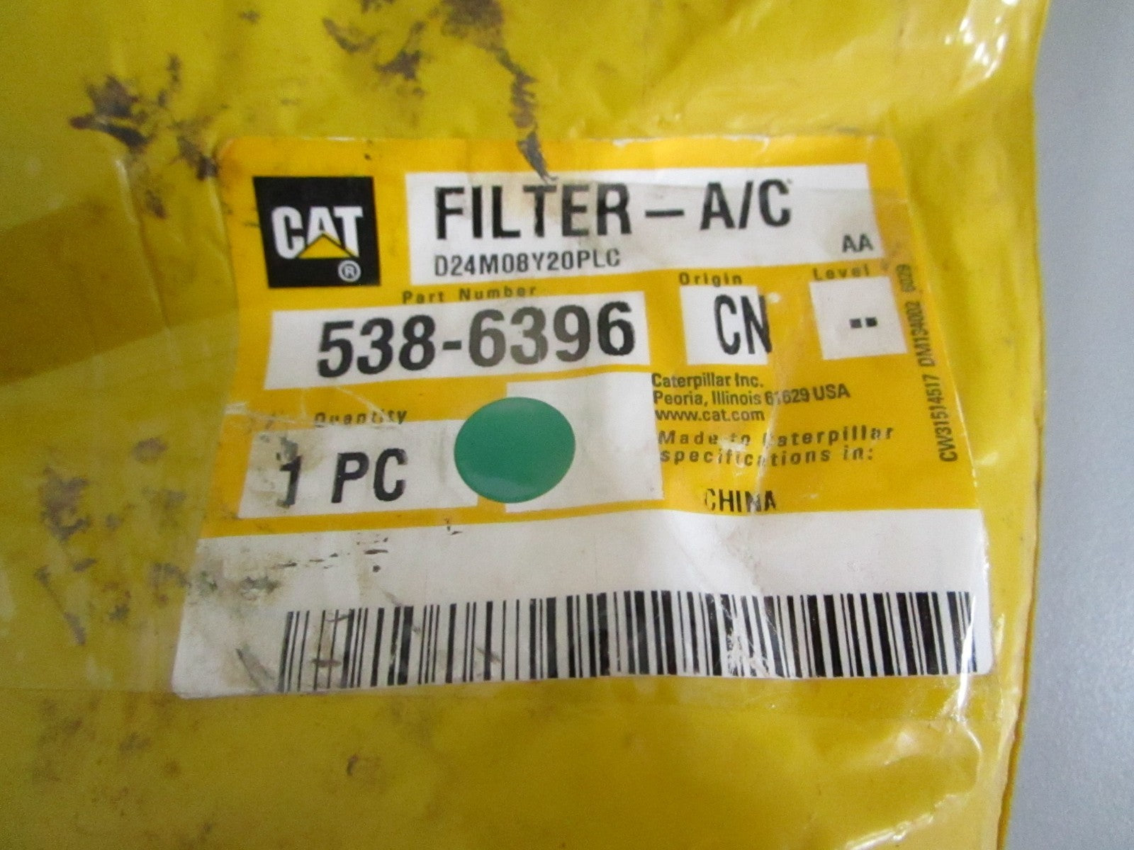Caterpillar 538-6396 NEW OEM Cabin Air Filter C2.4 C3.3B Mini Excavator 0820