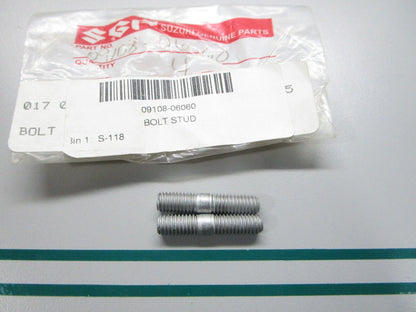 NEW OEM (LOT OF 2) 09108-06060 Suzuki Stud Bolt 0810