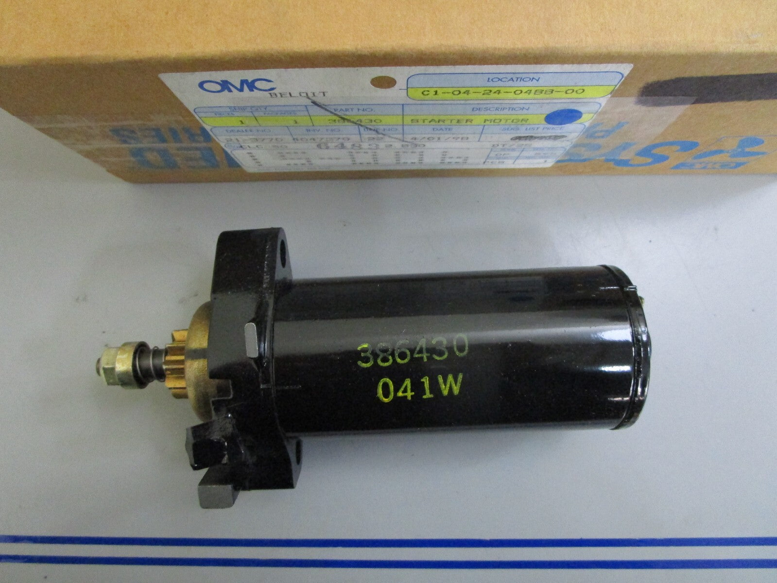 *NEW OEM* 0820 OMC Johnson Evinrude Starter Motor 386430 0386430