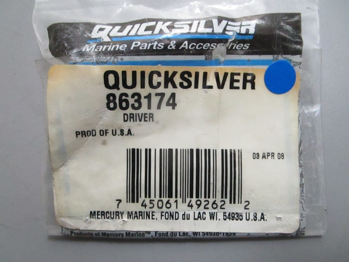 *NEW OEM* 0820 Mercury Quicksilver Driver 863174