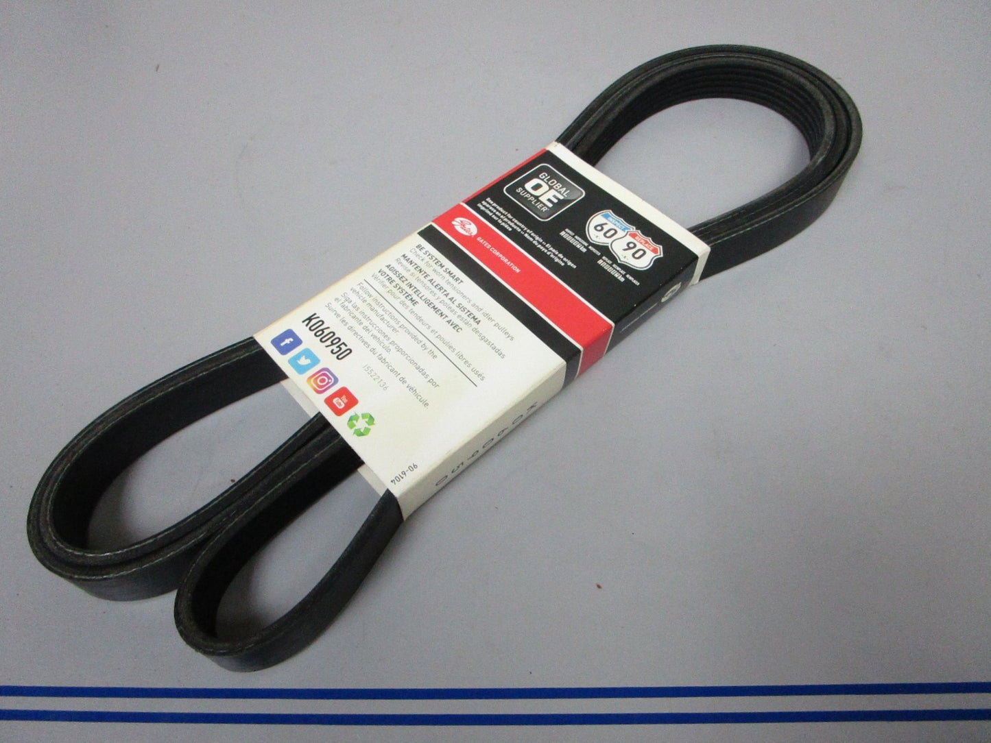 NEW K060950 Gates Micro-V 13/16" x 95 ⅝" Serpentine Belt 0720