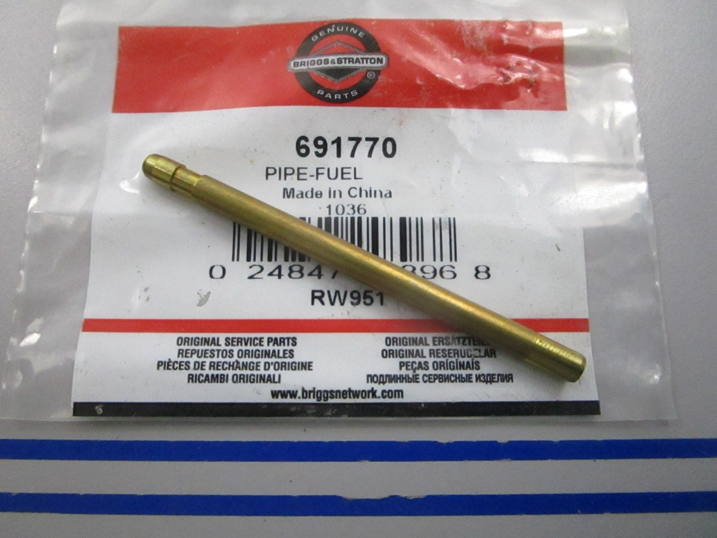 NEW OEM 691770 Briggs & Stratton Fuel Pipe 0810