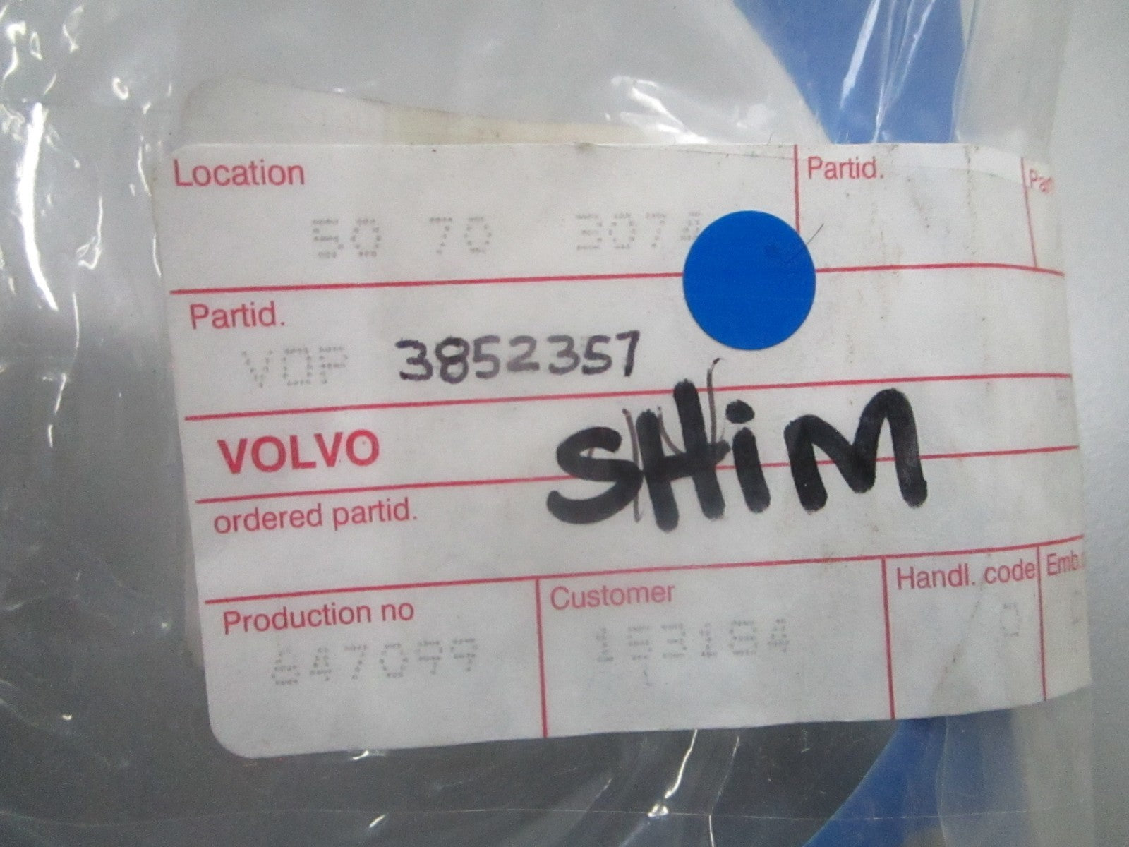 *NEW OEM* 0810 Volvo Penta Shim 3852357
