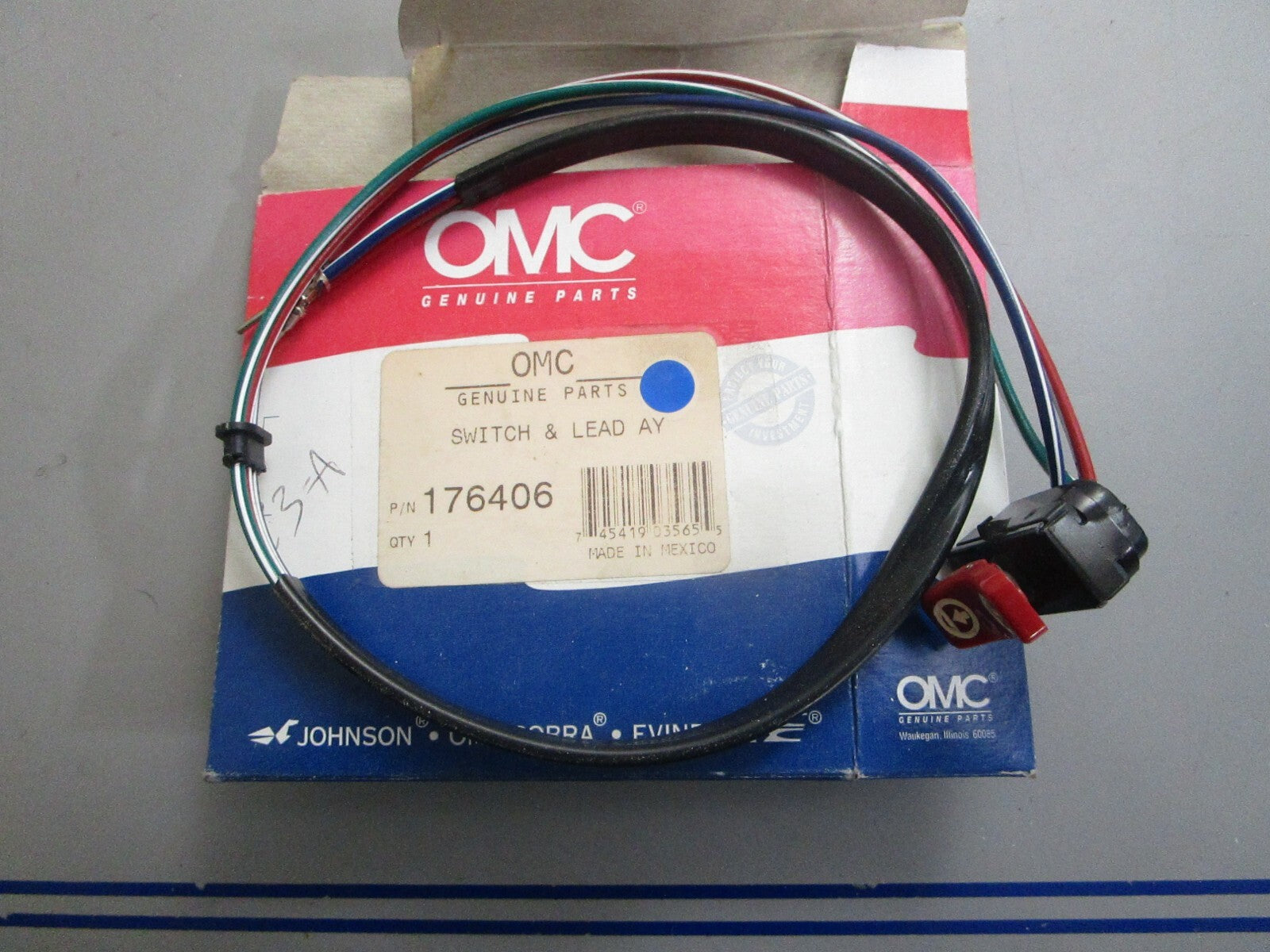 *NEW OEM* 0810 OMC Johnson Evinrude Switch & Lead Assembly 176406 0176406