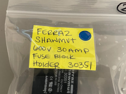 *NEW OEM* 0720 Ferraz Shawmut 600V 30AMP Fuel Block Holder 30351