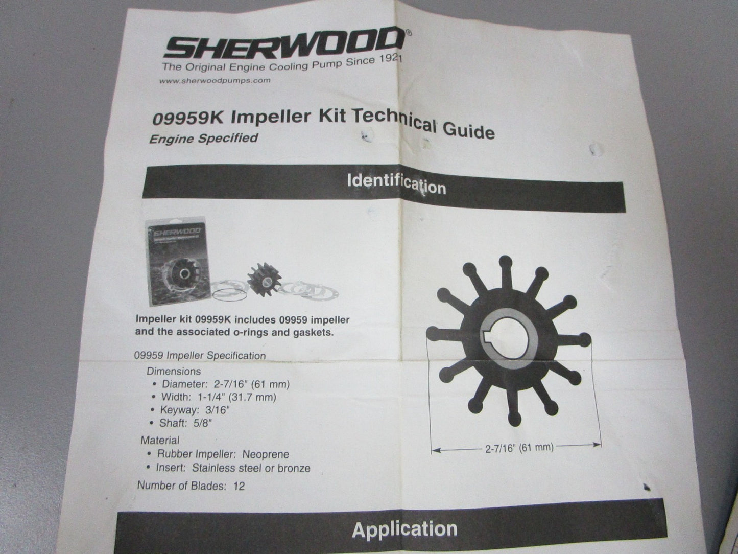 NEW OEM 09959K Sherwood Impeller Kit 0720