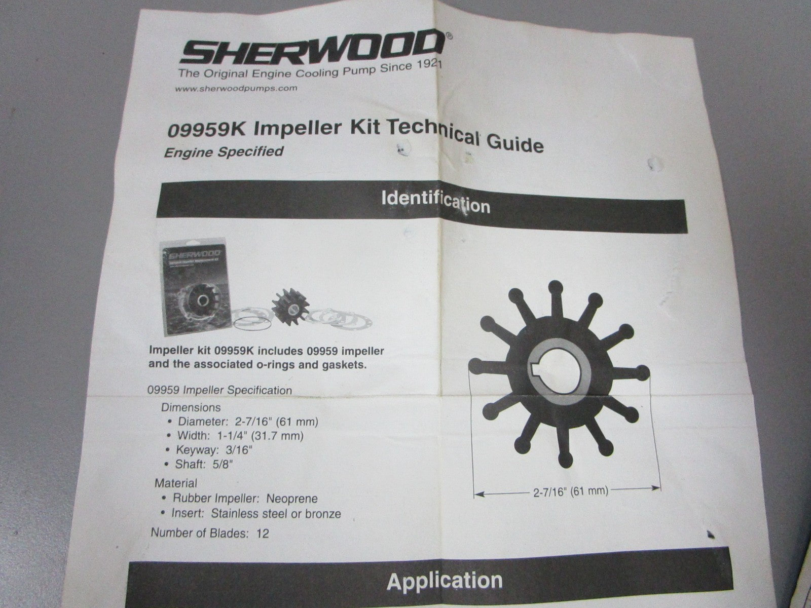 NEW OEM 09959K Sherwood Impeller Kit 0720