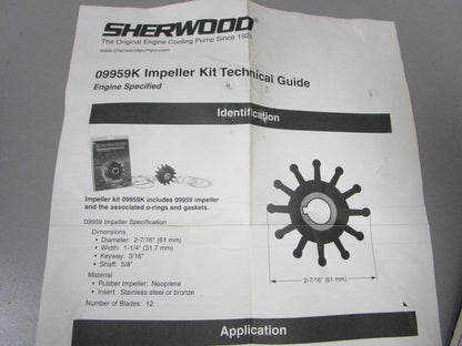 NEW OEM 09959K Sherwood Impeller Kit 0720