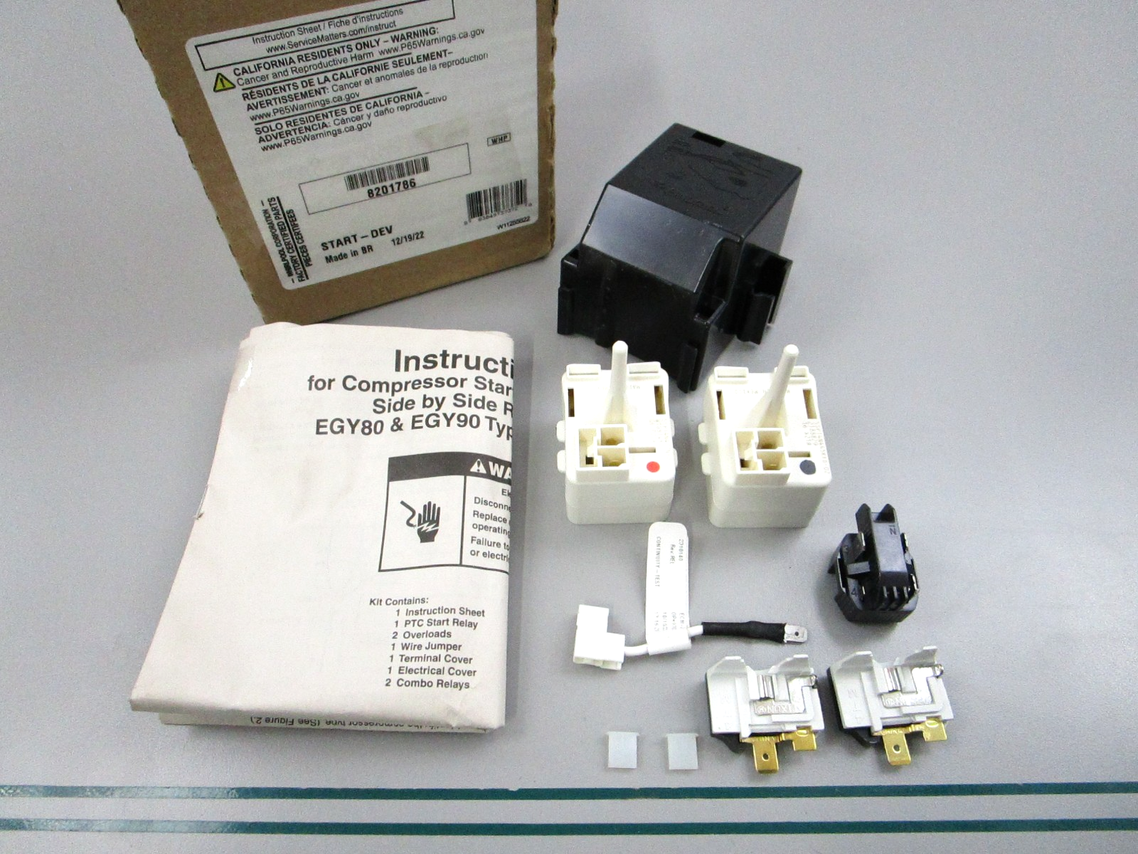 NEW OEM 8201786 Whirlpool Start Relay Overload Kit 0810