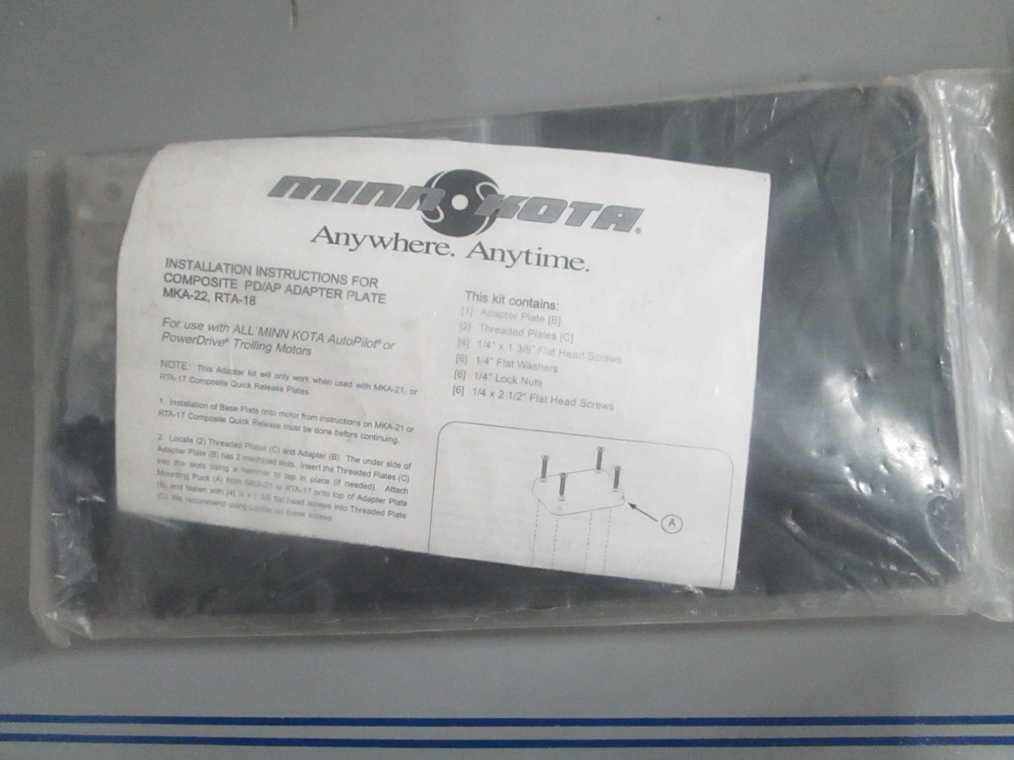 NEW OEM 1854022 237-5326 Minn Kota Quick Release Bracket Adapter 0820