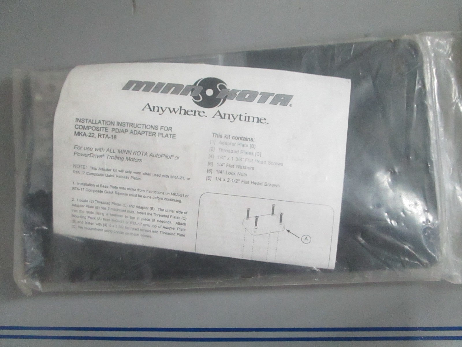 NEW OEM 1854022 237-5326 Minn Kota Quick Release Bracket Adapter 0820