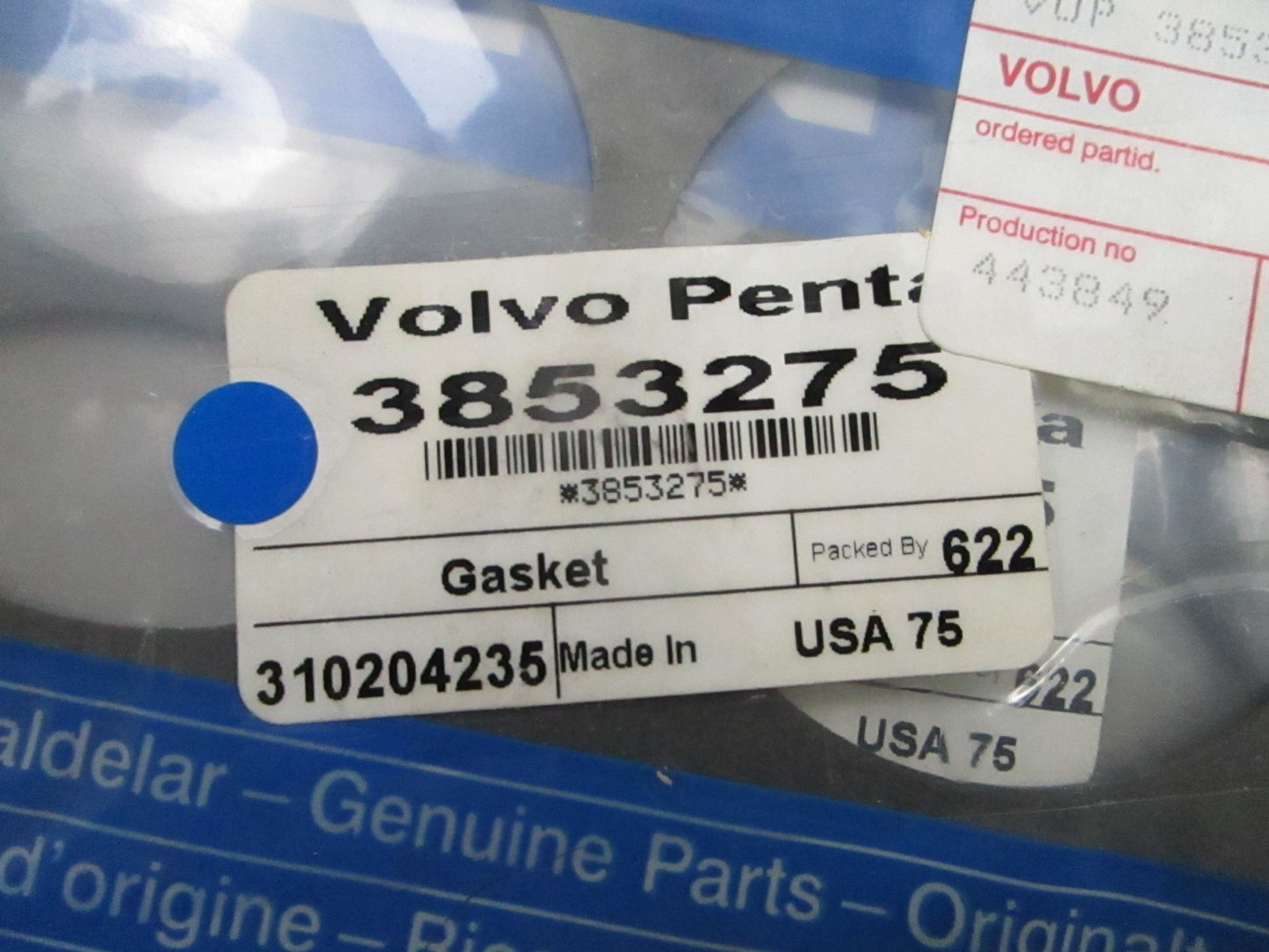 *NEW OEM* (LOT OF 2) 0810 Volvo Penta Gasket 3853275