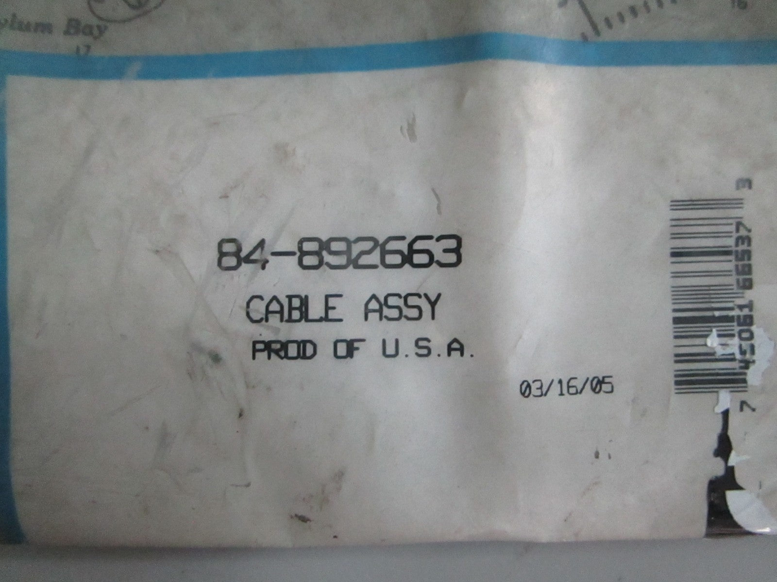 *NEW OEM* 0820 Mercury Quicksilver Cable Assy 84-892663