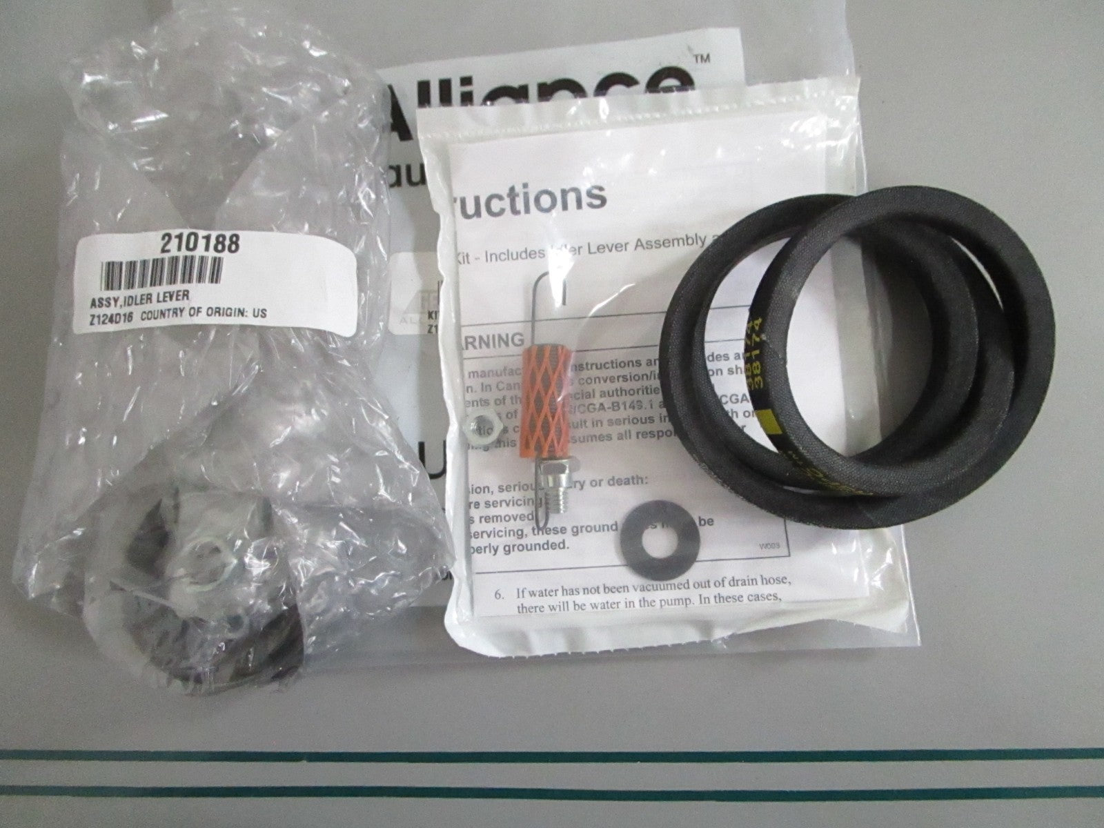 NEW OEM 959P3 Alliance Idler Lever & Belt Kit 0820