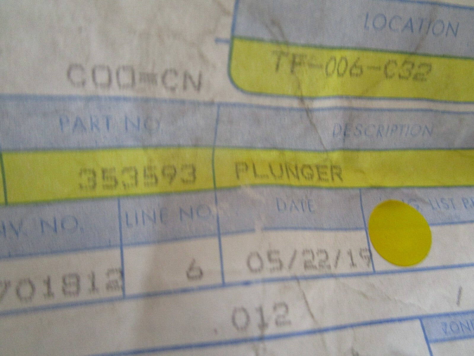 *NEW OEM* 0810 OMC Johnson Evinrude Plunger 353593 0353593