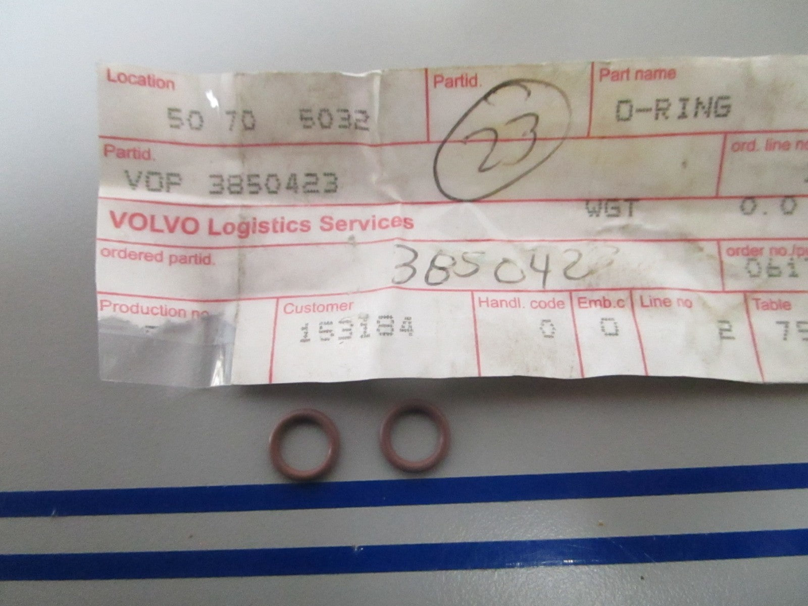 NEW OEM (LOT OF 2) 3850423 Volvo Penta O-Ring 0810