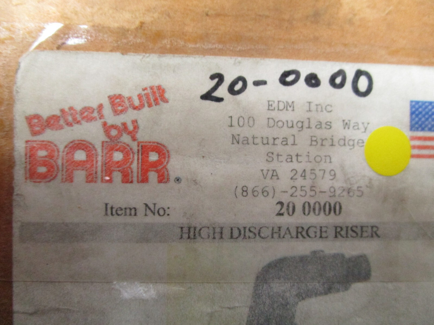 *NEW* 0720 Barr High Discharge Elbow Riser 20-0000 20 0000