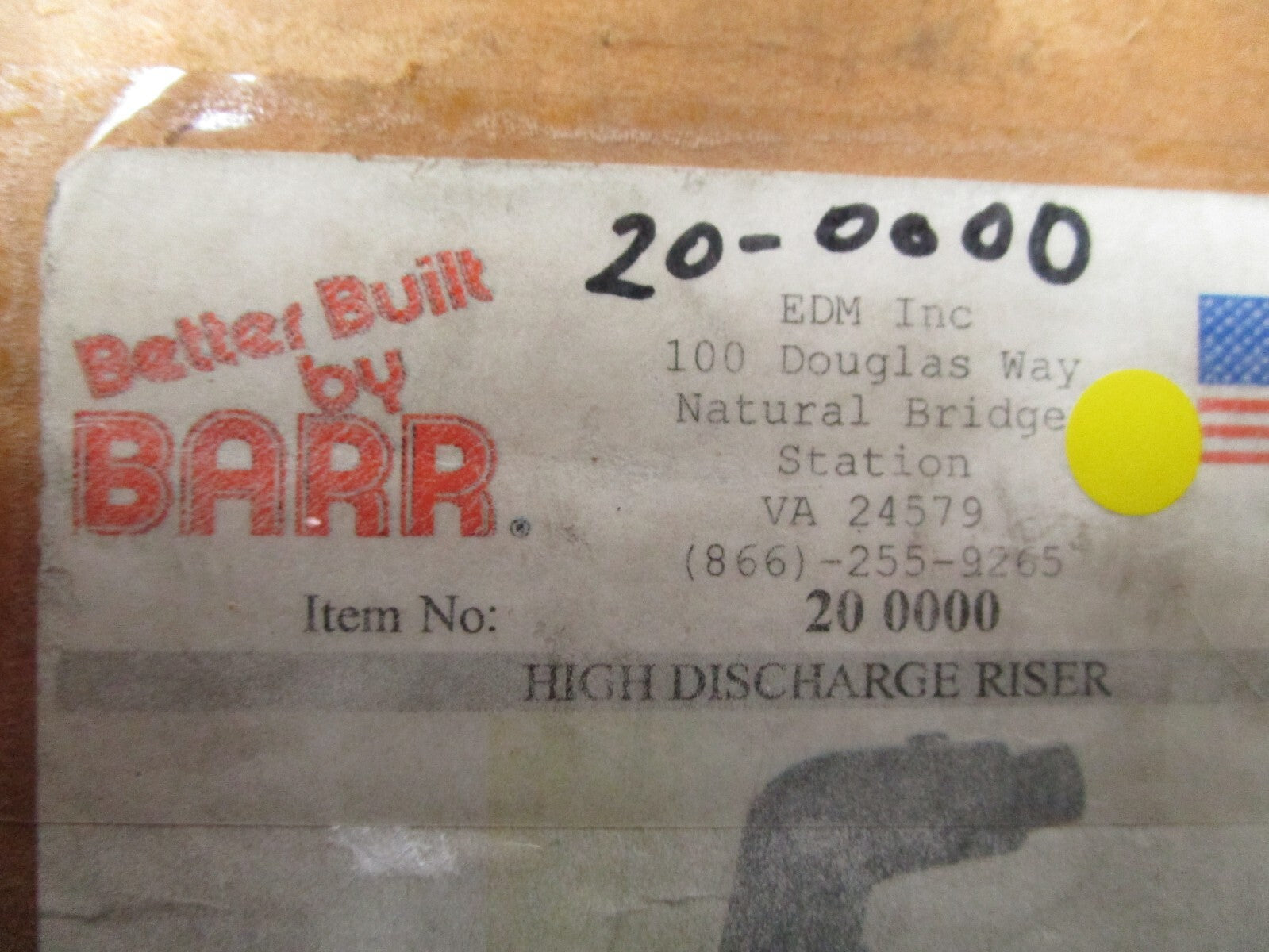 *NEW* 0720 Barr High Discharge Elbow Riser 20-0000 20 0000