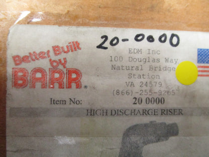 *NEW* 0720 Barr High Discharge Elbow Riser 20-0000 20 0000