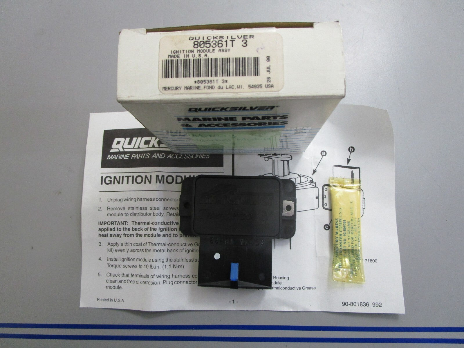 *NEW OEM* 0820 Mercury Quicksilver Ignition Module 805361T3