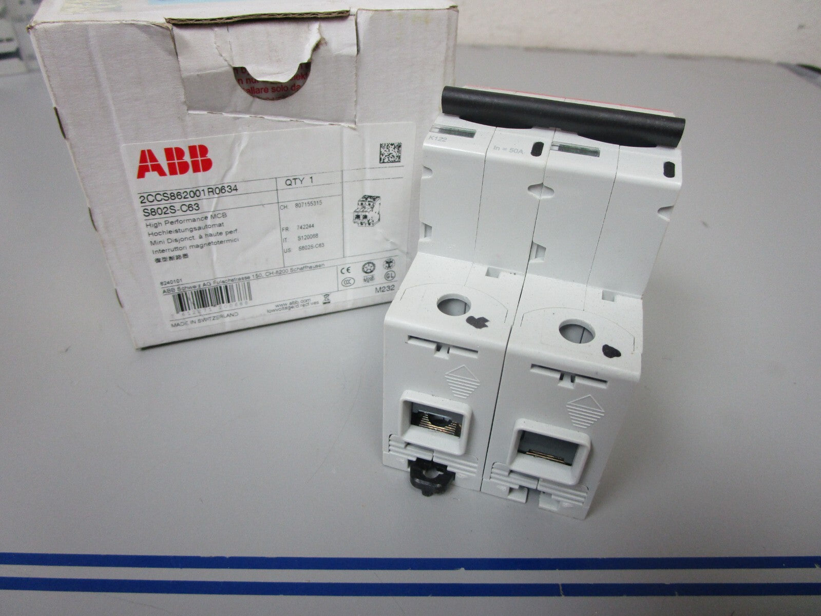 *NEW* 0720 ABB High Performance MCB S802S-C63