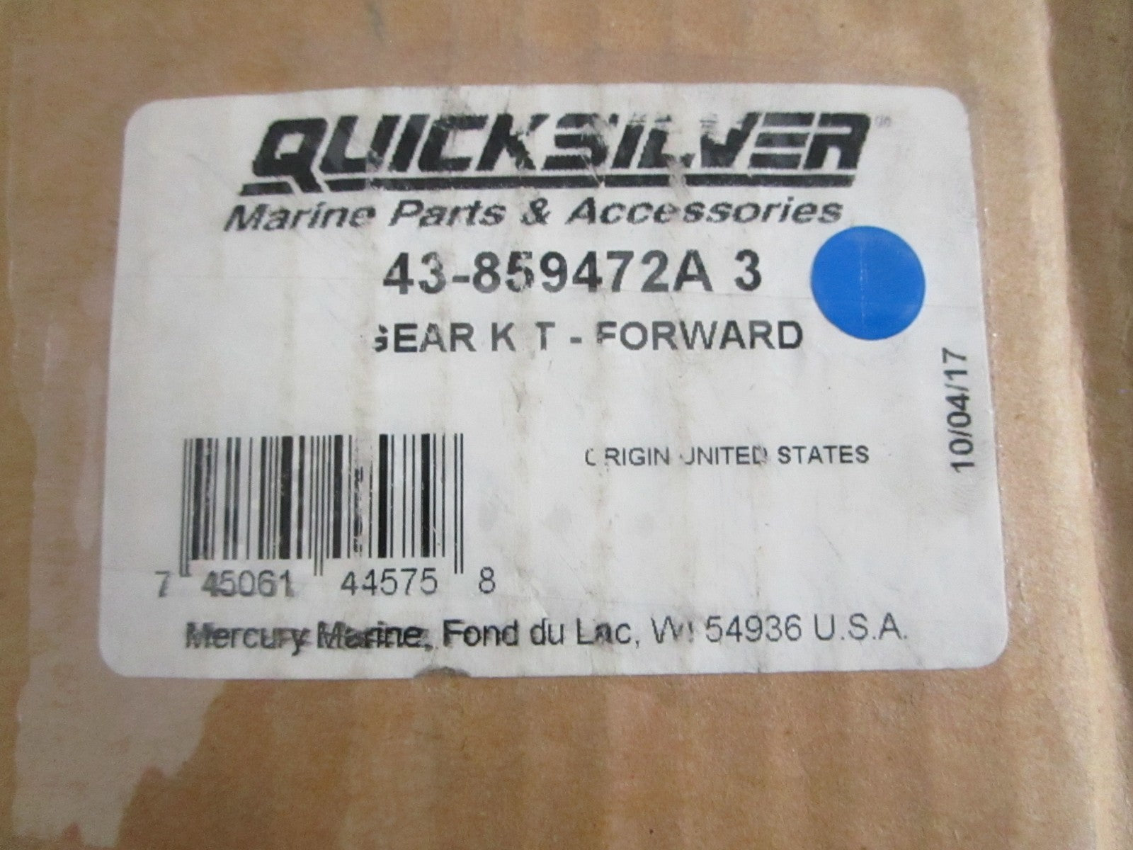 NEW OEM 43-859472A3 Mercury Quicksilver Forward Gear Kit 0820