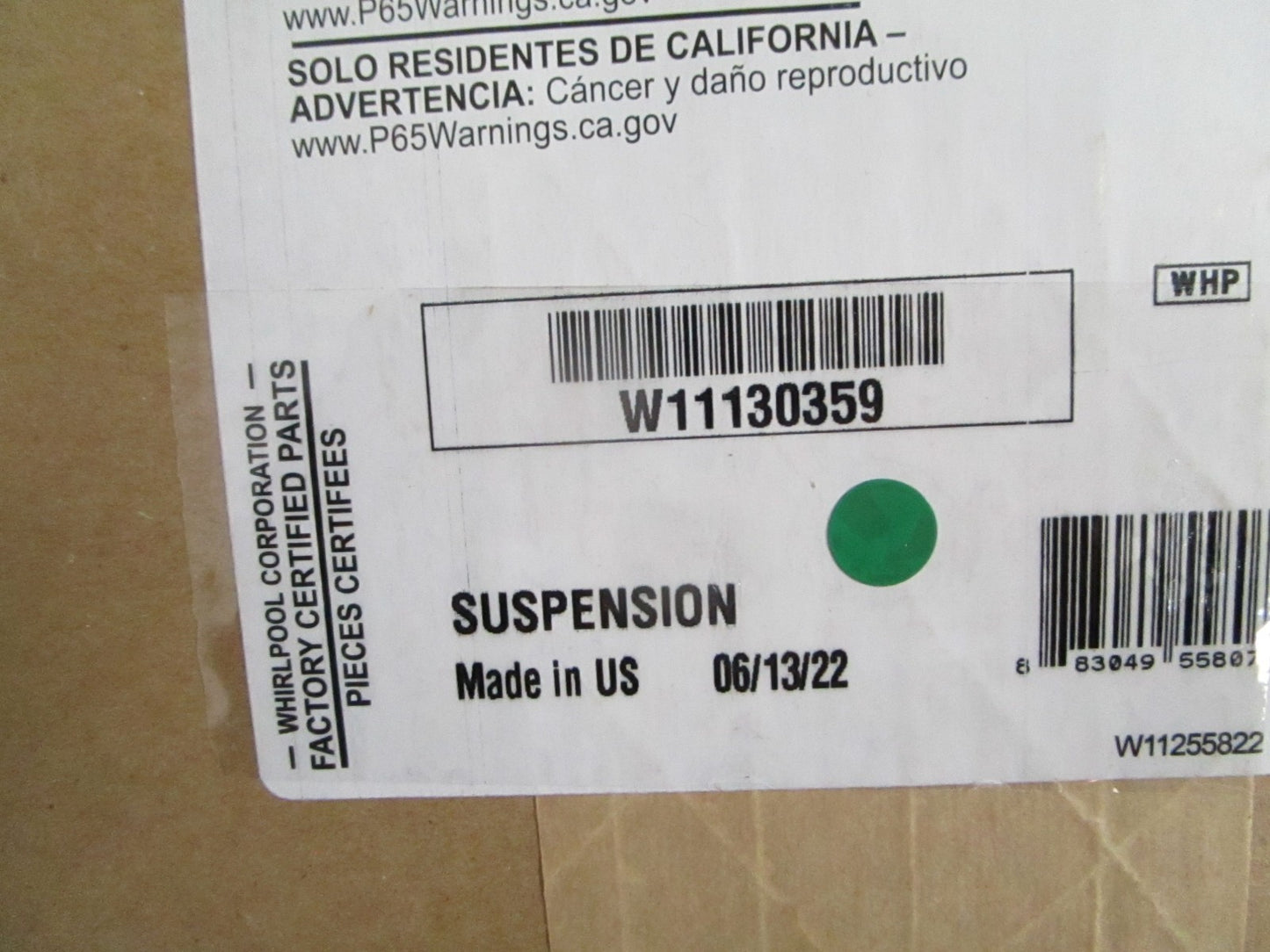 NEW OEM W11130359 Whirlpool Suspension Rod Kit 0820