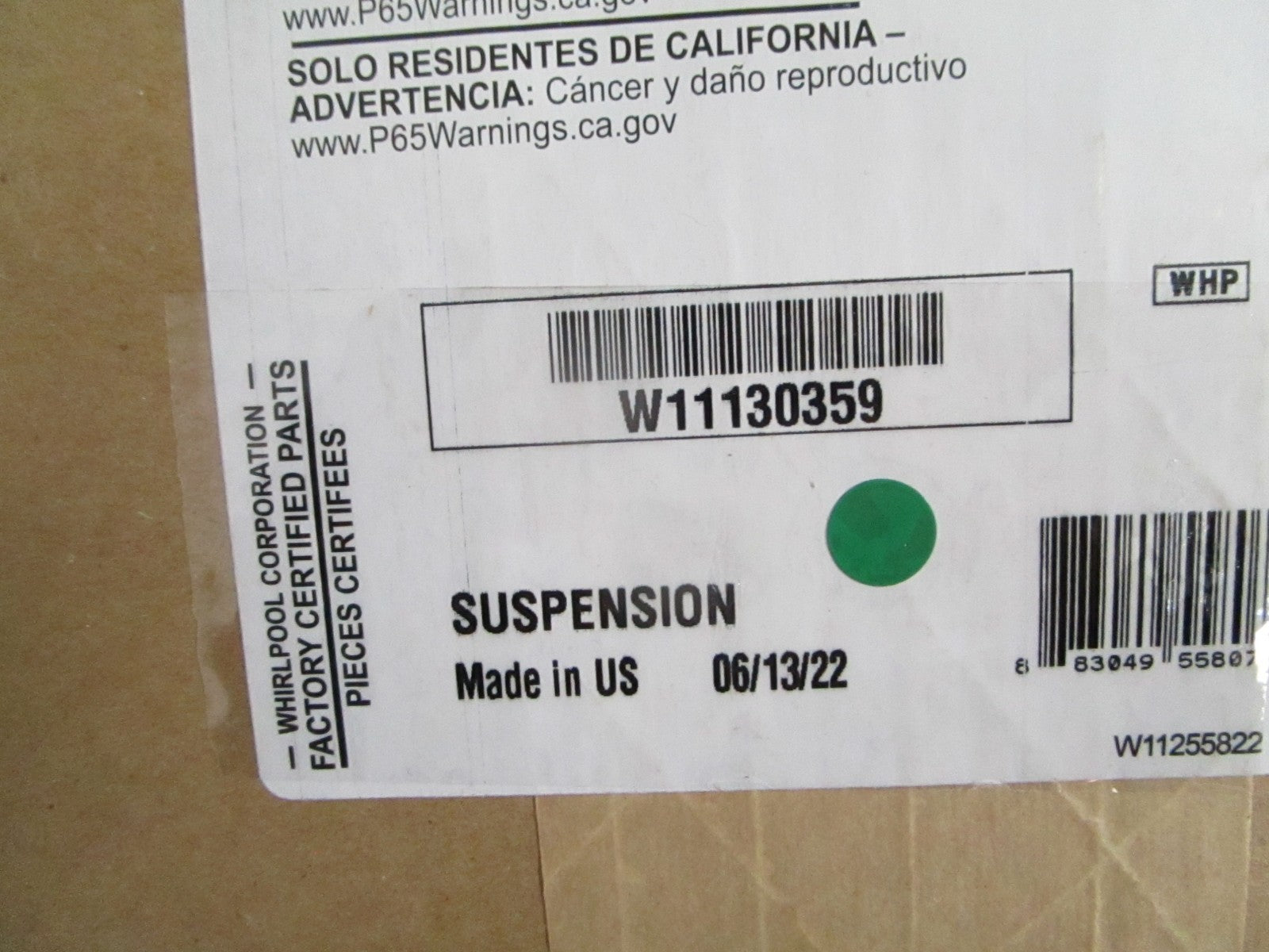NEW OEM W11130359 Whirlpool Suspension Rod Kit 0820