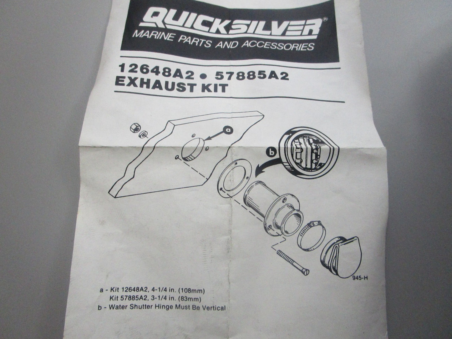 NEW OEM 12648A2 Mercury/Mercruiser Transom Exhaust Kit 0810