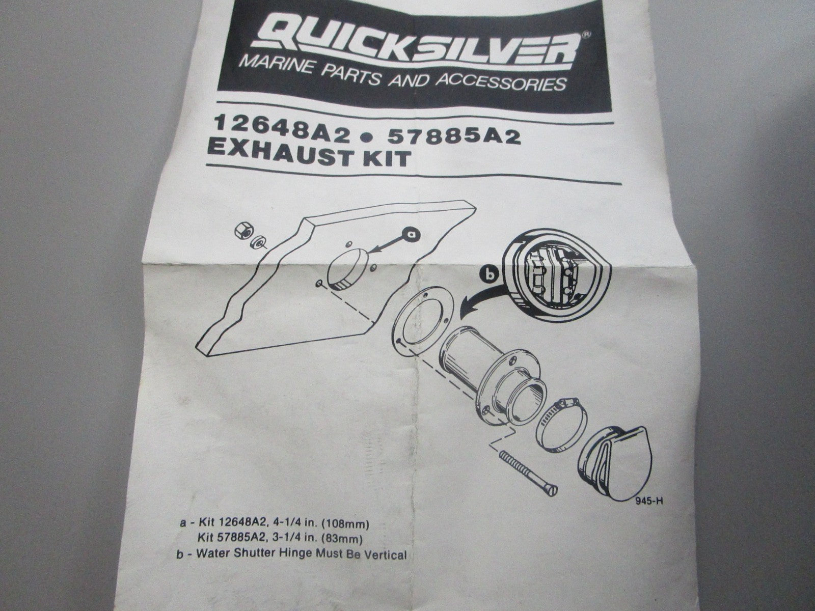 NEW OEM 12648A2 Mercury/Mercruiser Transom Exhaust Kit 0810