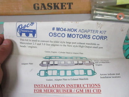 NEW MO4-HOK Replaces: Mercruiser 2.5 3.0 GM 181 CID OSCO Manifold Kit 0720
