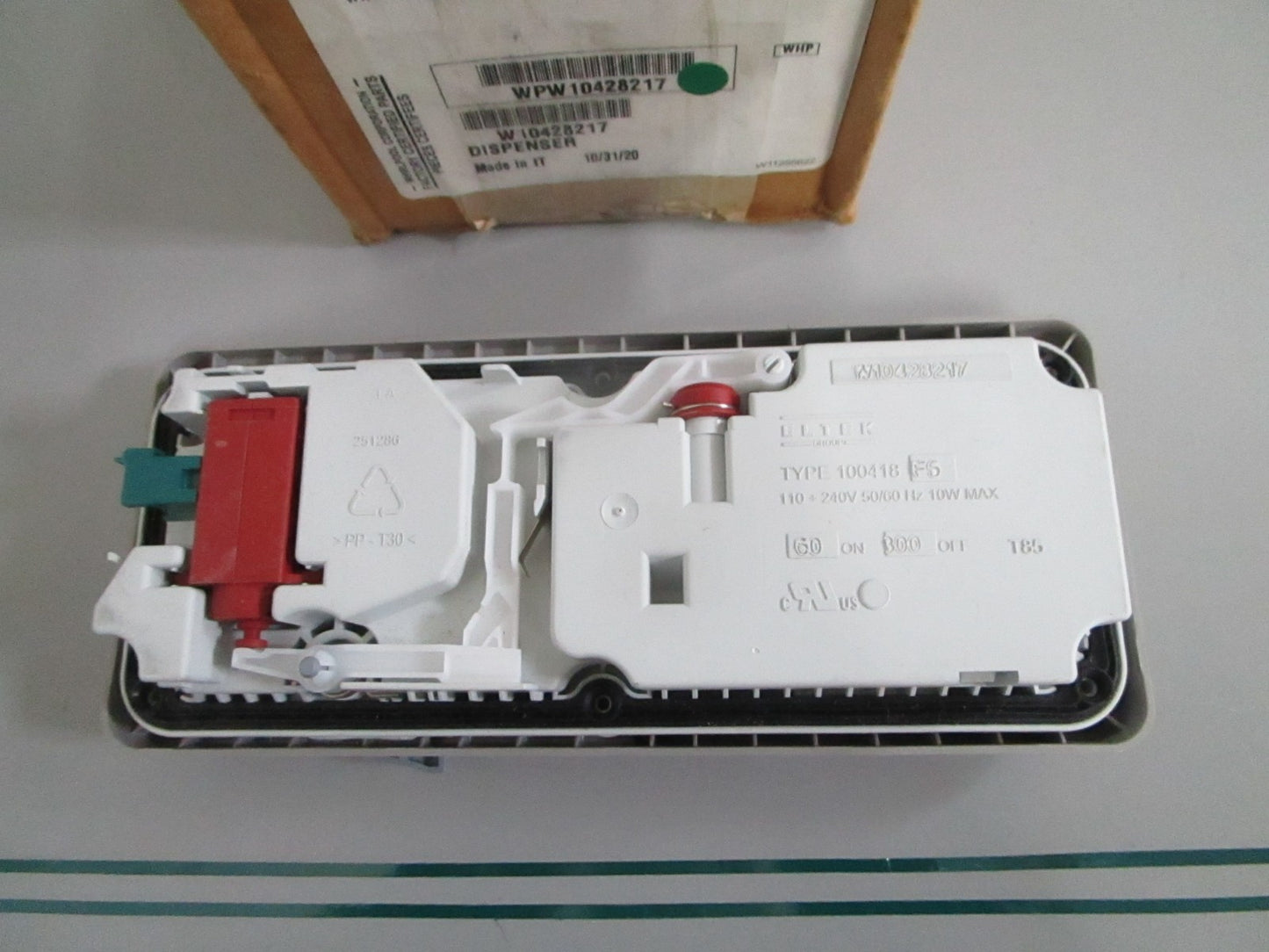 Whirlpool WPW10428217 NEW OEM Dishwasher Detergent Dispenser Assembly NOS 0820