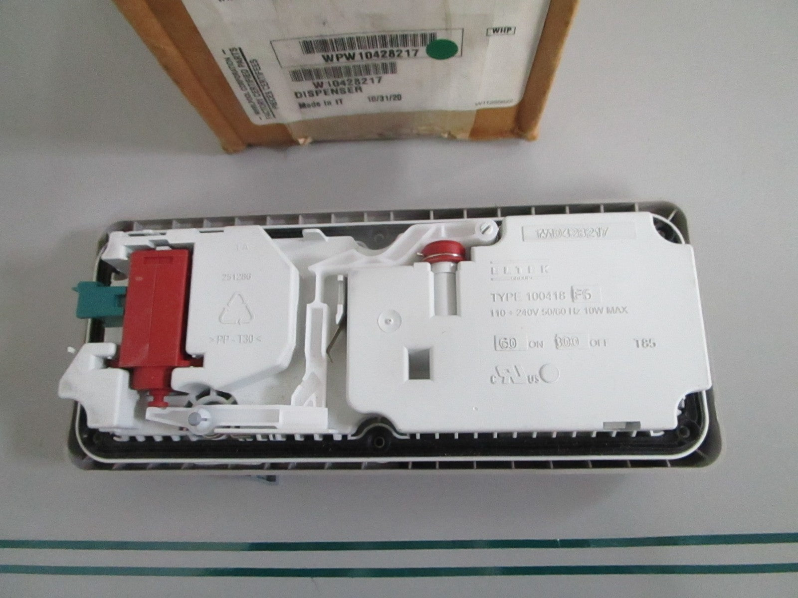 Whirlpool WPW10428217 NEW OEM Dishwasher Detergent Dispenser Assembly NOS 0820