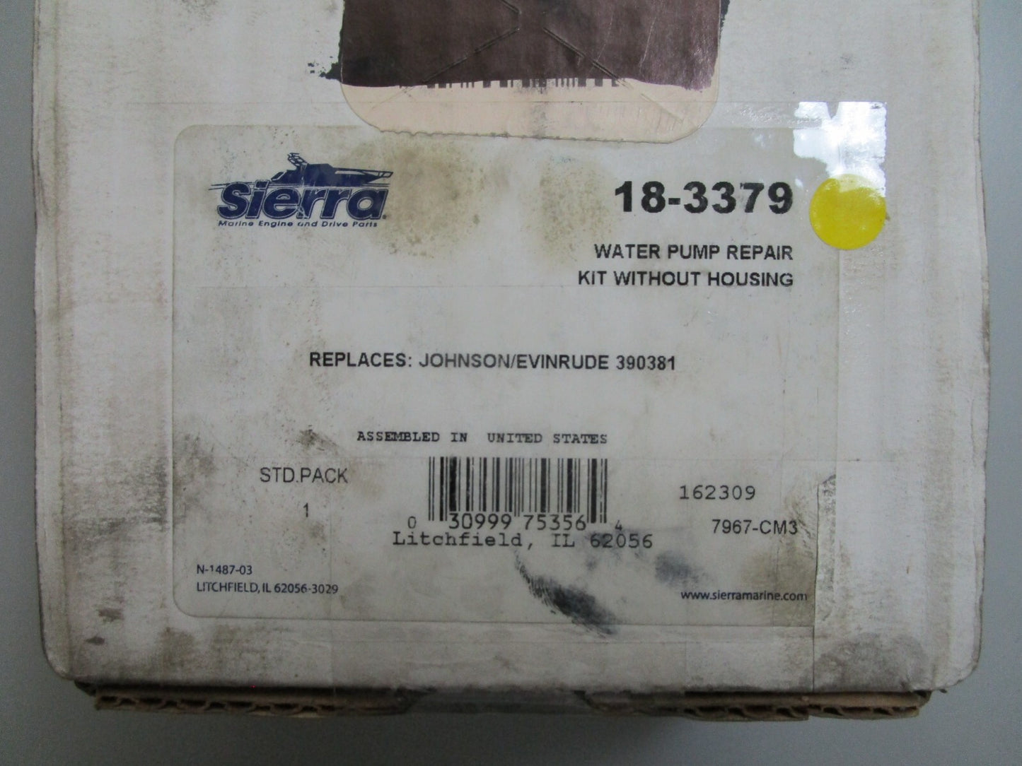 *NEW* 0810 Sierra Water Pump Repair Kit w/o Housing 18-3379 Replaces: 390381