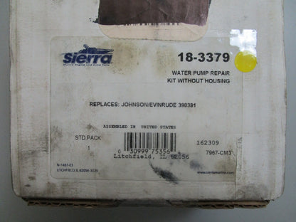*NEW* 0810 Sierra Water Pump Repair Kit w/o Housing 18-3379 Replaces: 390381