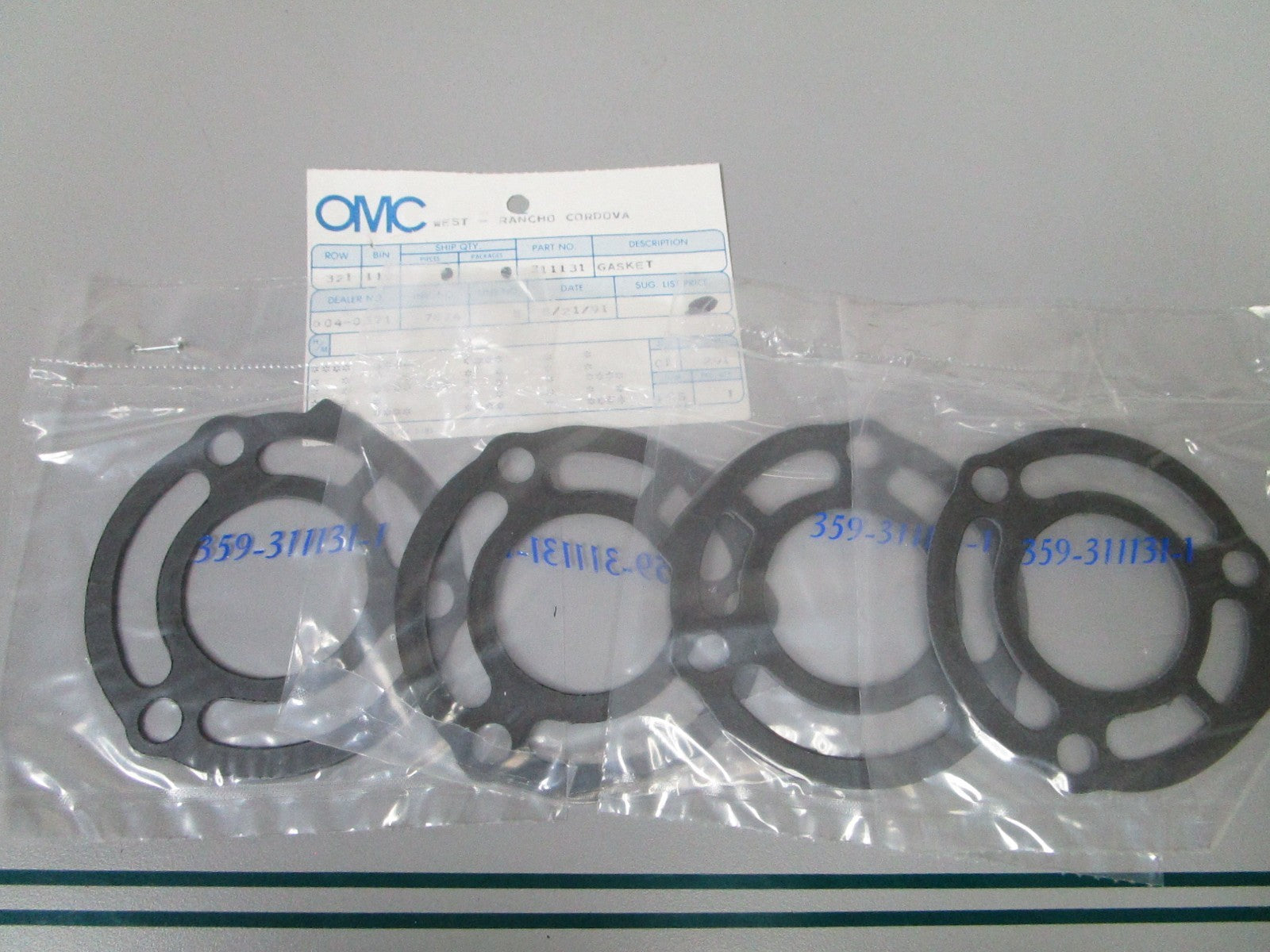 NEW OEM (LOT OF 4) 311131 0311131 OMC Johnson Evinrude End Cap Gasket 0810