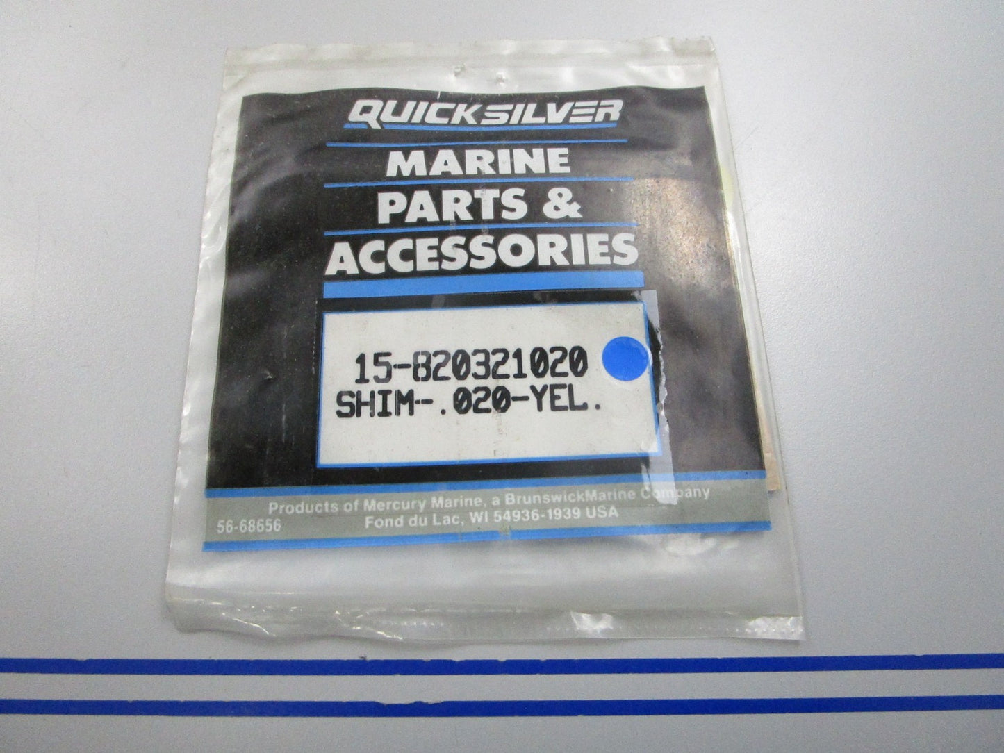 NEW OEM 15-820321020 Mercury Quicksilver .020 Yellow Shim 0810