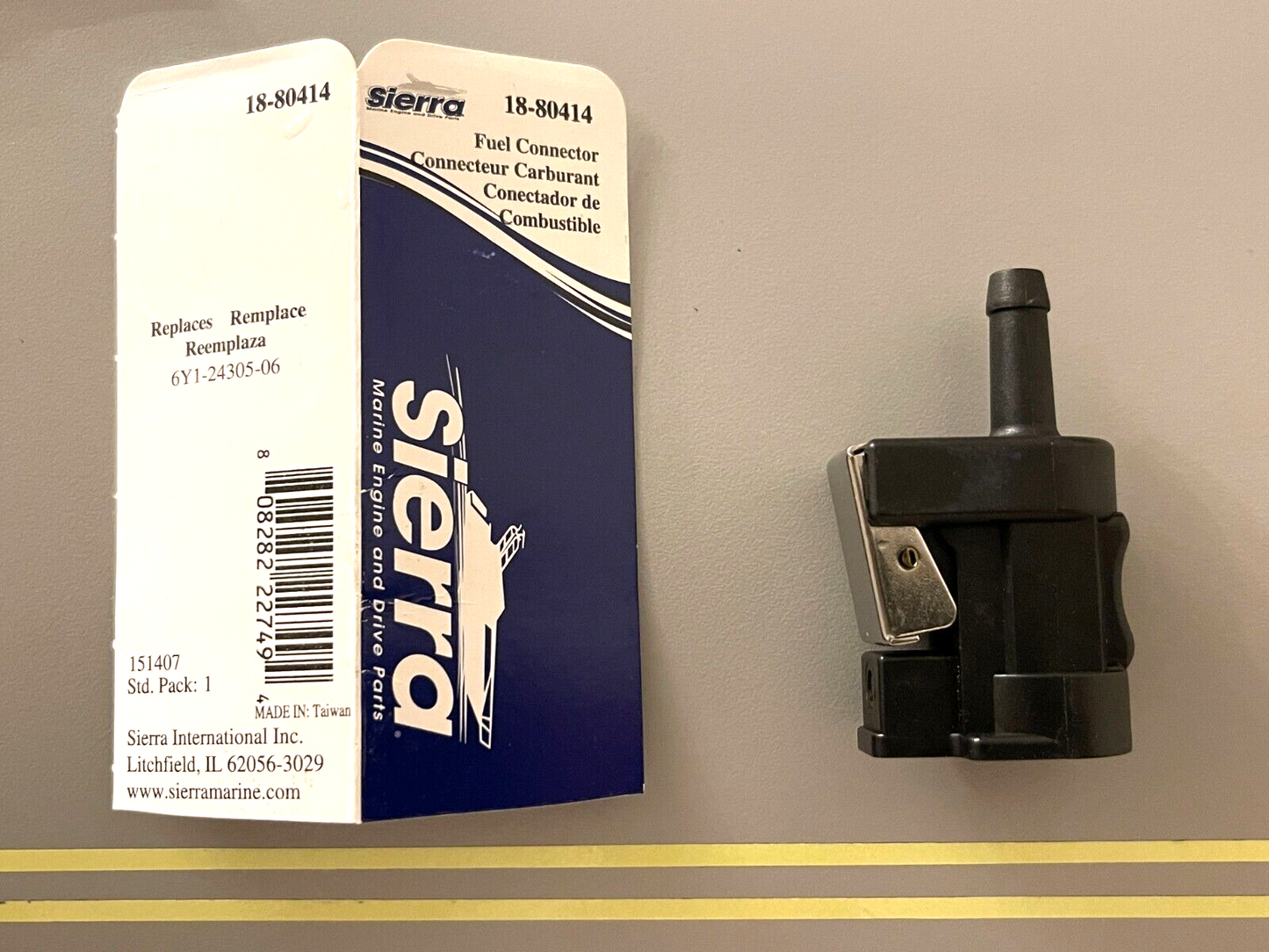 *NEW* 0750 Sierra FUEL CONNECTOR 18-80414 Replaces 6Y1-24305-06-00