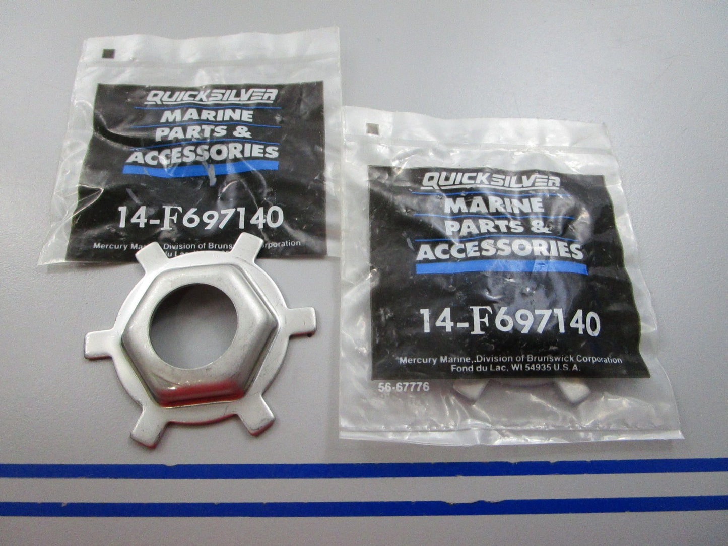 NEW OEM (LOT OF 2) 14-F697140 Mercury Quicksilver Tab Washer 0810