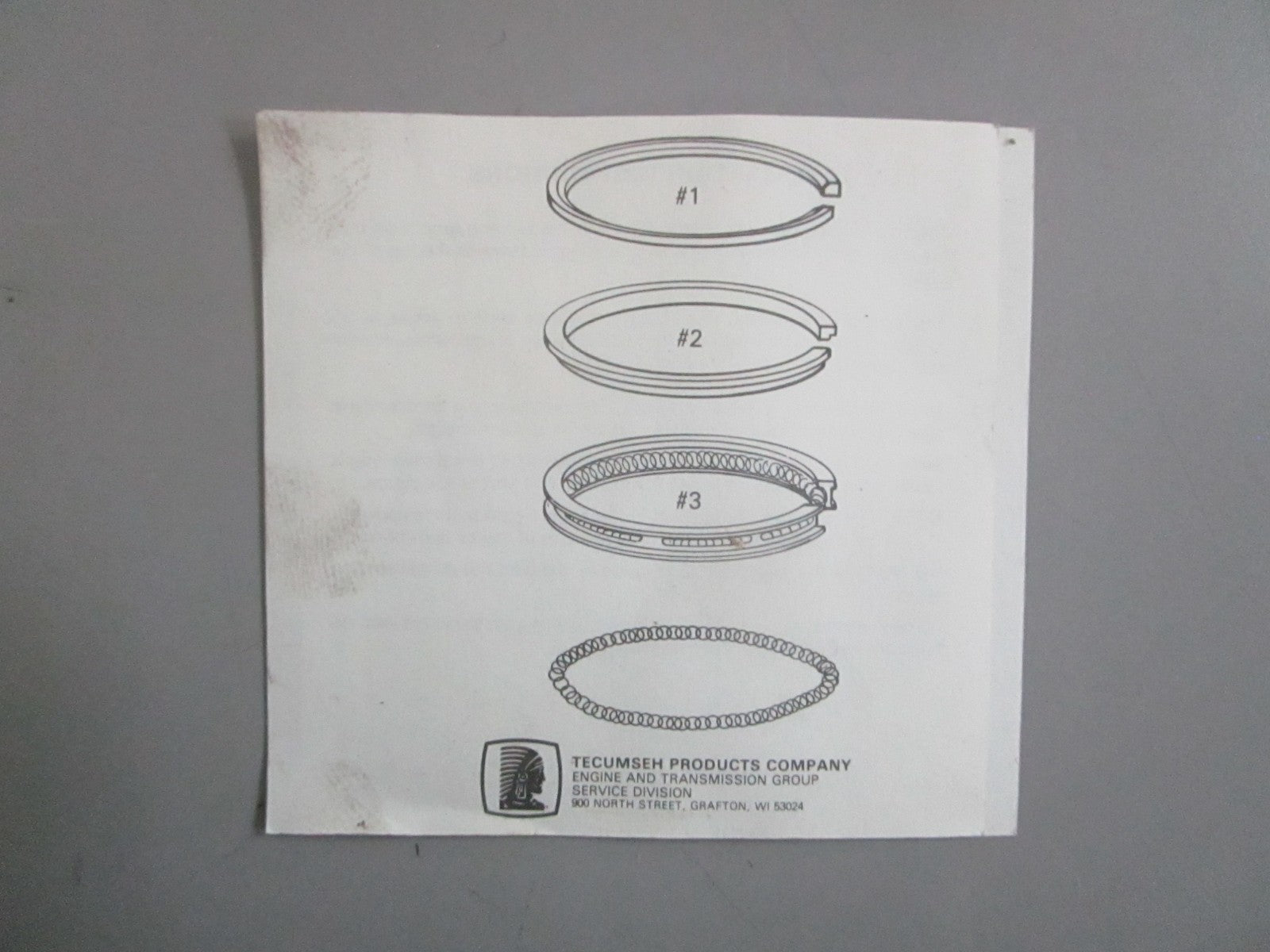 NEW OEM 34867A Tecumseh 0.10 Ring Set 0820