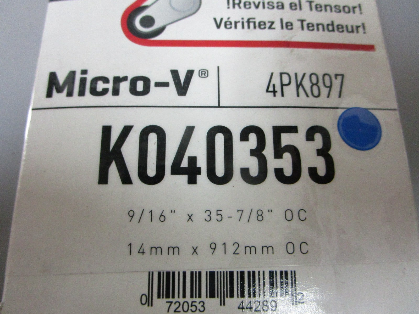 NEW K040353 Gates Micro-V 9/16" x 35 ⅞" Serpentine Belt 0720