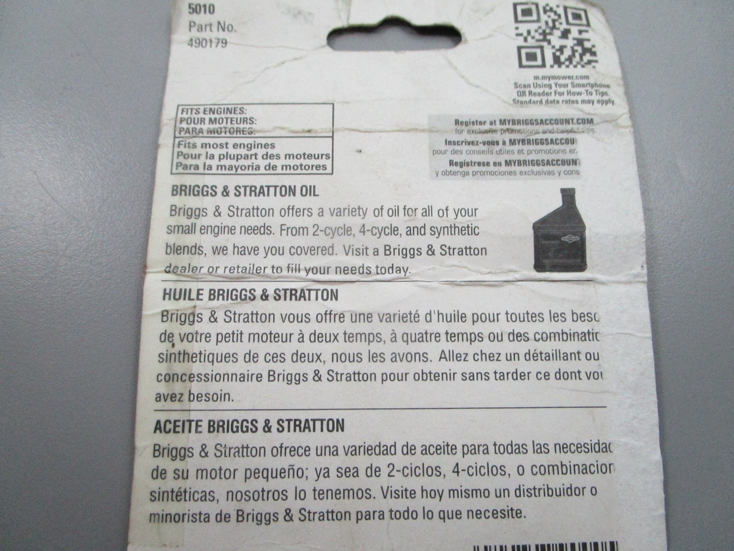 NEW OEM 490179 Briggs & Stratton Rewind Spring 0810