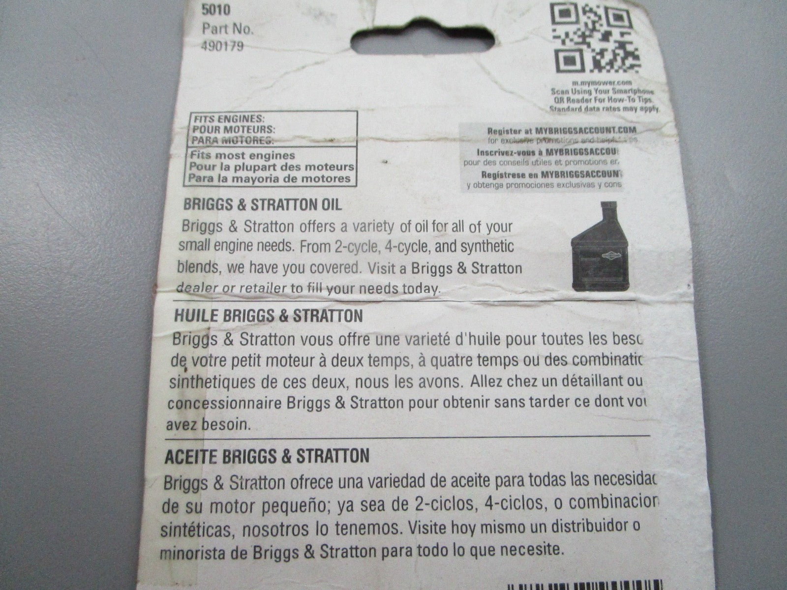 NEW OEM 490179 Briggs & Stratton Rewind Spring 0810